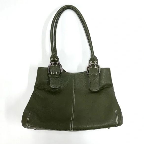 Tignanello Olive Leather Shoulder Bag - Picture 10 of 11